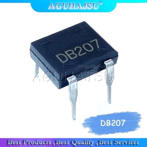 10pcs/lot diode bridge retifica DB207 DIP-4 DB207S DIP4 2A 1000V power diode rectifier 1000v electronic components