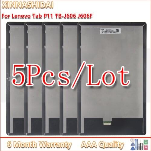 5 Pcs 11" LCD Display For Lenovo Tab P11 TB-J606F TB-J606N TB-J606L LCD Display Touch Screen Digitizer Assembly Replacement