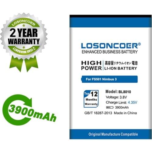 LOSONCOER Battery 3900mAh BL8010 Battery for Fly FS501 BL8010 Nimbus 3