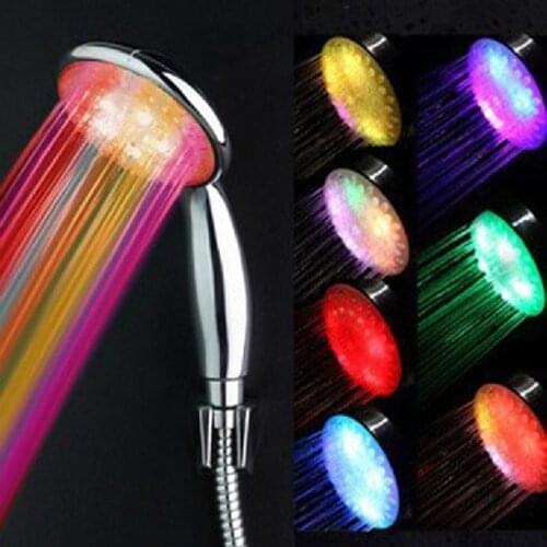 Automatic Self-generating color changing lighted Glow Light LED Anion Health Care Shower Head With Temperature Sensor
