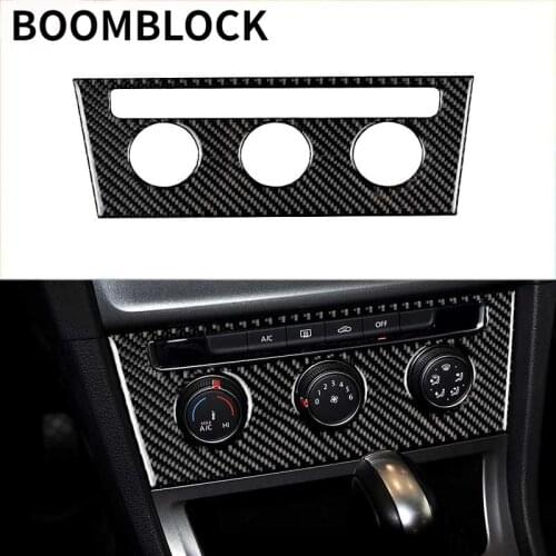 Carbon Fiber Car Air Conditioner Control Rotary Button Knob Cover Trim Frame Auto For VW Golf 7 Volkswagen gti mk7 2013-2017