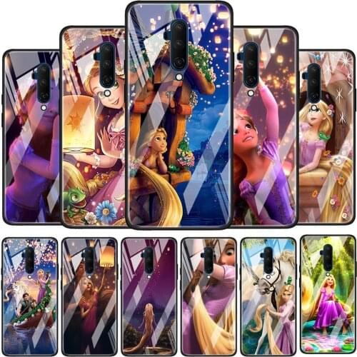 Princess Rapunzel Disney Tempered Glass Cover For OnePlus Z 7 8 9 7T 8T 9R Nord 5G Pro Silicone Phone Case Coque