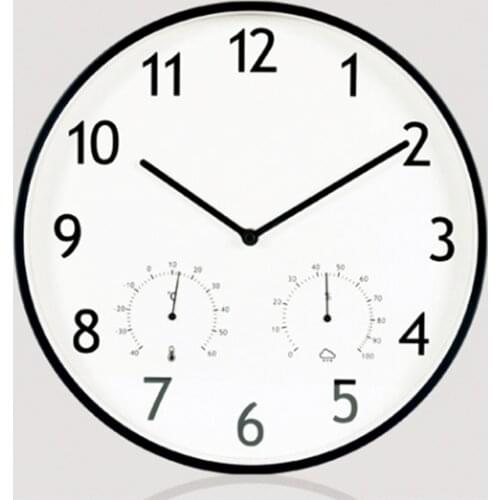 Modern Design Silent Wall Clock Digital Minimalist Mute Quartz Wall Clock Temperature Wooden Living Room Klok Home Decor WB50WC