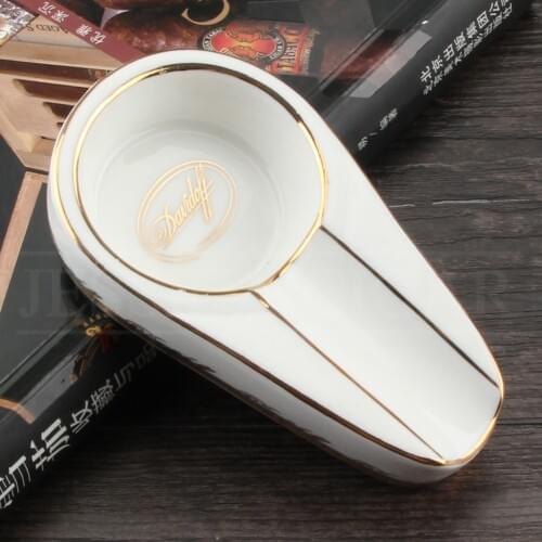 COHIBA Ashtray Pocket Ceramic Cigar Ashtray Home Ash Tray Car Portable Outdoor Ashtrays Cigars Gadgets For 1 Cigar Holder