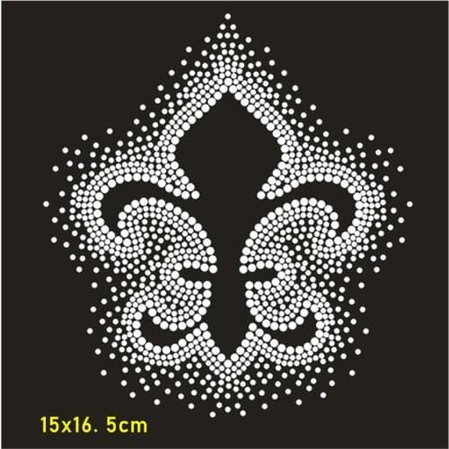 Flower Rhinestone Patterns Hot Fix Crystal Patches For Jeans Custom Decorative Sticker Thermal Transfers Diamond Accessories