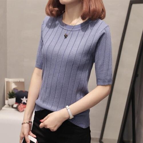 Cheap wholesale 2018 new Spring Autumn Hot selling womens fashion casual warm nice half sleeved Sweater Y36