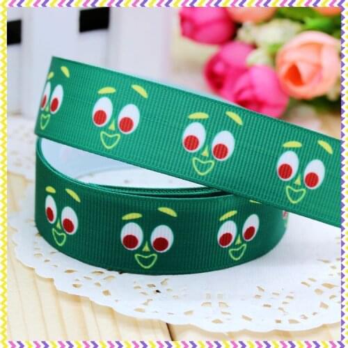DHK 7/8'' 5yards cartoon printed grosgrain ribbon headwear hair bow diy party decoration OEM Wholesale 22mm E792