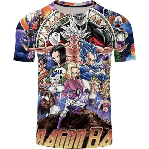 Japanese Anime Characters Super Saiya God Vegeta Son Goku 3D Printed T-shirt Men Women Tshirt Summer Harajuku Casual Tee Tops
