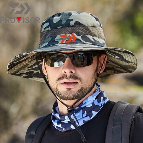 Camouflage Dawa Mesh Breathable Dawa Hat 2021 Men Leisure Jungle Round Side Outdoor Climbing Big Brim Sunscreen Fishing Hat
