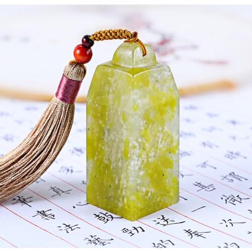 Chinese Traditional Style Natural Stone Green Baby Name Stamp Customize Chinese English Name Personal Stamps Calligraphy Seal