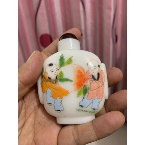Collectable old Porcelain snuff bottle,good Painting ,with Mark,free shipping