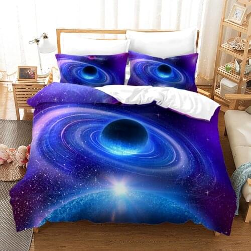 Space Galaxy Bedding Set Bedspread Single Twin Full Queen King Size Sky Milky Way Planet Bed Set Childrens Kid Duvetcover Sets
