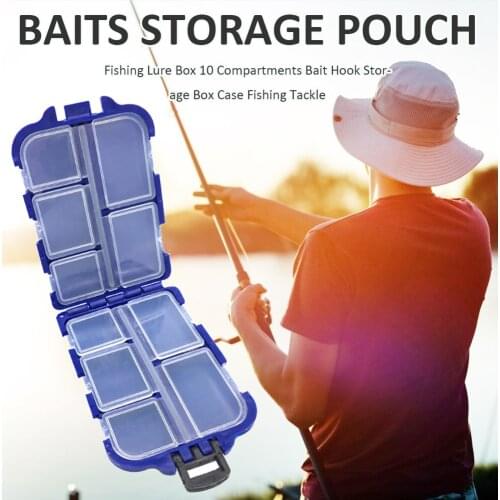 Fishing Lure Box 10 Compartments Baits Box Waterproof Multi Purpose Hook Storage Case Fishing Tackle Accessories