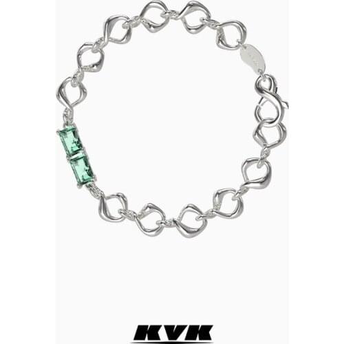KVK bracelet female ins niche design sense combination gem bracelet high sense clavicle bracelet fashion simple jewelry