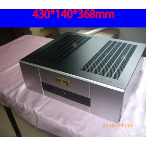 KYYSLB 430*140*368mm Imitation Gawain Rear Stage Amplifier Chassis Box House DIY Enclosure with Switch Feet Amplifier Case Shell