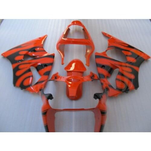 Injection mold Fairing kit for KAWASAKI Ninja ZZR600 05 06 07 08 ZZR 600 2005 2008 ABS black flames red Fairings+7gifts KL15
