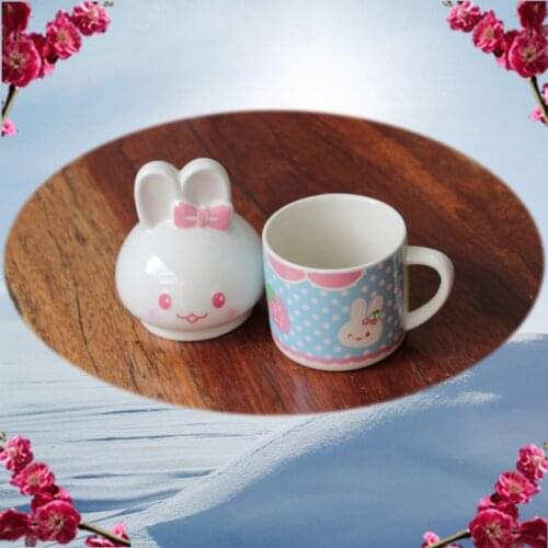 The small white rabbit creative ceramic cup cold drink juice cup cup birthday gift cups easter mug
