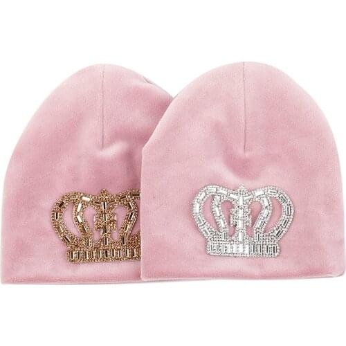 Lovely Baby Girls Boys Solid Color Beanies Infant Warm Beanie Skull Caps Unisex For 0-3 Month Cute Newborn With Crown Accessory