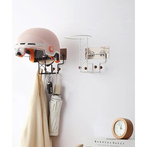 Multifunctional Helmet Storage Rack for Handbag wall mounted Metal key holder Space Saving Home Gadgets Organizer Shelf