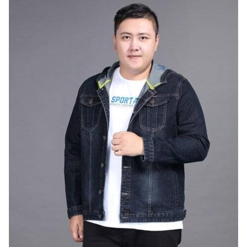 10XL 8XL 6X Men Denim Jacket 2020 Mens Cowboy Cotton Slim Fit Single Breasted Jacket Casual Spring Male Hooded Jackets and Coats