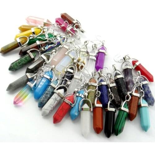 Natural Stone Quartz Crystal Turquoises lapis Opal tiger eye Earring pendant for diy Jewelry making necklace Earring Accessories