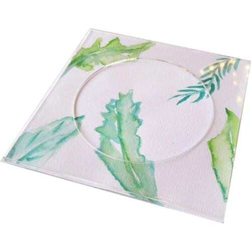 New Arrive DIY Acrylic Napkin Holder, Square Clear Acrylic Cocktail Coaster,Set of 6 Home and Office Décor