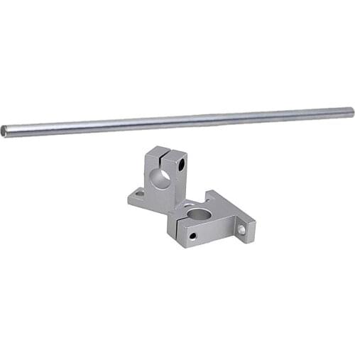 OD10mm 300mm Length Silver Vertical Linear Shaft Optical Axis & CNC Linear Rail Support Set of 3