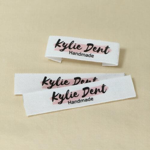 Custom Clothing Labels - Personalized Brand , Organic Cotton Ribbon Labels , Logo or Text, Sewing Labels (FR004)