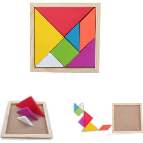Enlightenment Grab Puzzle Tangram Kids Toys Baby Training Learning Early Educational Wooden Development Jigsaw Toy