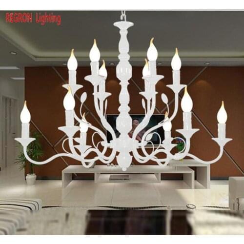Painted metal Chandeliers Iron candelabro hanging light E14 Led home Fixtures For Dining Room Foyer Bedroom kitchen Bar Lamparas