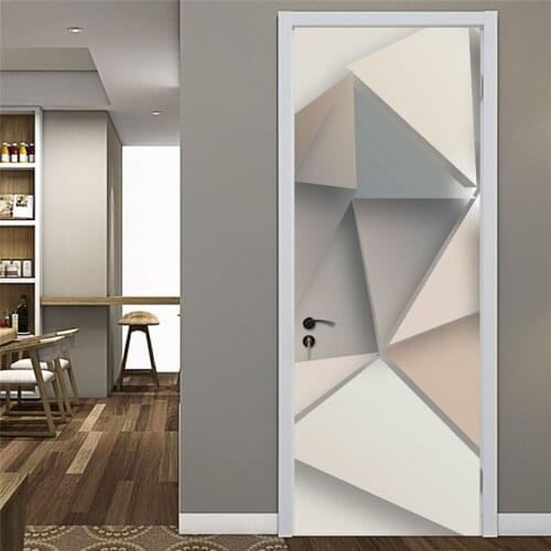 Geometric Door Mural Self Adhesive Waterproof Wallpaper Home Design DIY PVC Poster Room Decoration Wall Art Sticker deurposter