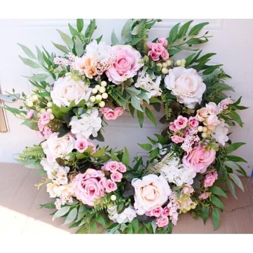 DIY artificial flower garland Door Wreath rose wreath home wedding garden party decor wreath hanging door silk flower