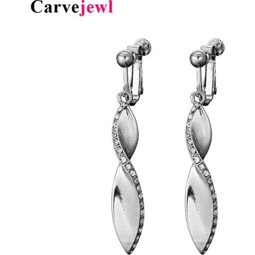 Carvejewl drop dangle earrings crystal rhinestone metal twisted leaf pendant earrings for women party jewelry new Korean earings