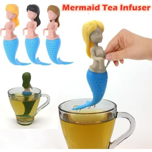 Silicone Tea Strainer High Quality Mermaid Tea Infuser Reusable Strainer Filter Teapot Infuser Teaspoon Tea Leaf Herbal Tool