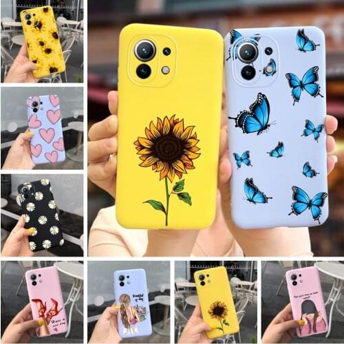 Cute Sunflower Case For Xiaomi Mi 11 Lite 5G Case Soft Silicone Fundas For Xiaomi Mi 11 Lite 11Lite Phone Cases Shockproof Cover