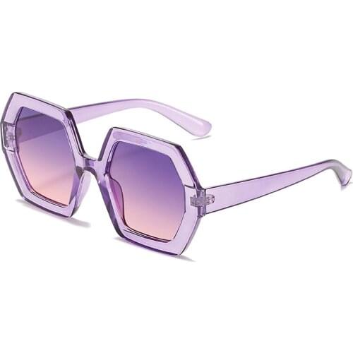 New Polygon Sunglasses Women Oversized Female Glasses Gradient Fashion Brand Woman Men Sun Glasses Ladies 2021 UV400