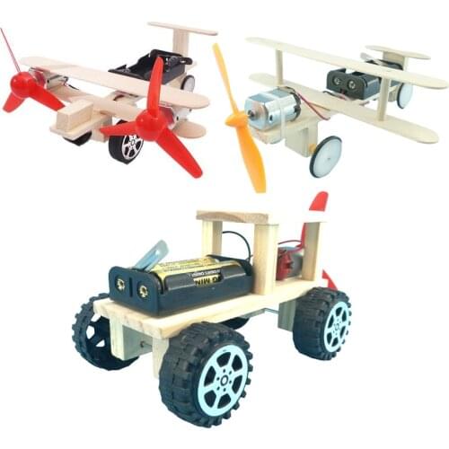 STEM DIY Plane Car School Science Experiment kit Electronic construction sets Educational Physics toys for Children 8 years