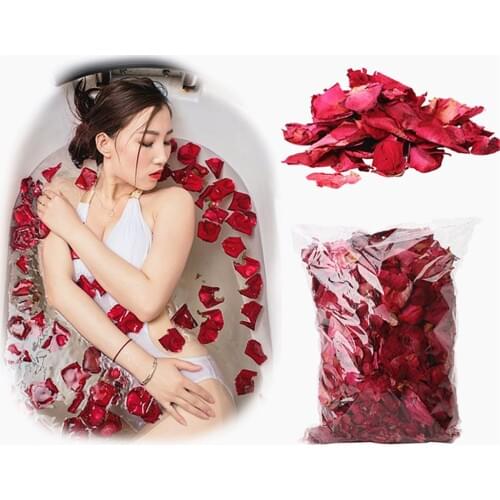 1 Pack Dried Rose Petals Natural Flower Bath Spa Whitening Shower Dry Rose Flower Petal Bathing Relieve Fragrant Body Massager