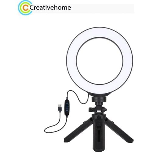 PULUZ 4.7 inch 12cm USB 3 Modes Dimmable LED Ring Vlogging Photography Video Lights + Pocket Tripod Mount Kits