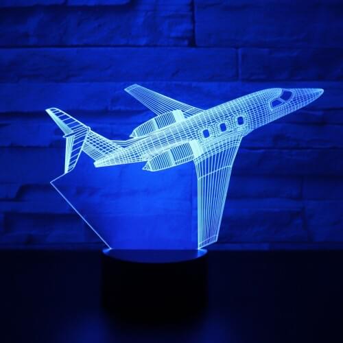 3D LED Night Light Passenger Aircraft Plane with 7 Colors Light for Home Decoration Lamp Amazing Visualization Optical Illusion