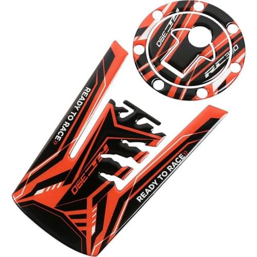 3D Reflective Resin ADESIVI Emblem Protection Tank Pad Protective Decal + Cap Sticker For KTM RC390 Ready To Race