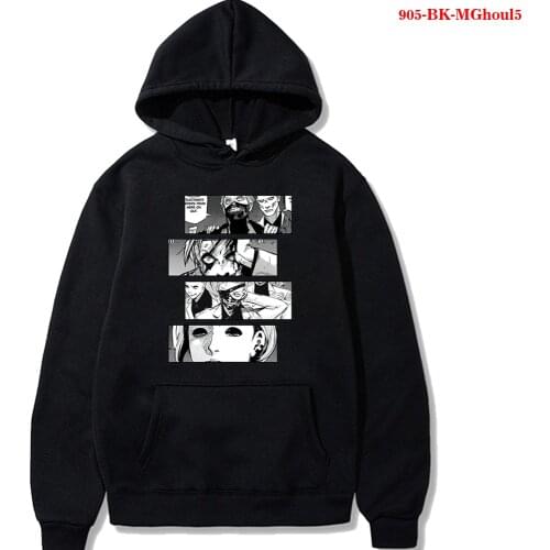 Japanese Anime Tokyo Ghoul Kaneki Ken Eyes Printed Mens Hoodie Streetwear Harajuku Unisex Hoodies Women Casual Sweatshirts 2021