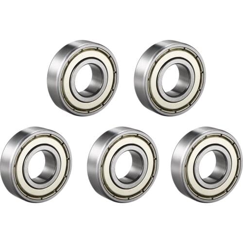 Uxcell 6003ZZ Deep Groove Ball Bearing Double Shield 6003-2Z 80103, 17mm x 35mm x 10mm Chrome Steel Bearings, 5-Pack