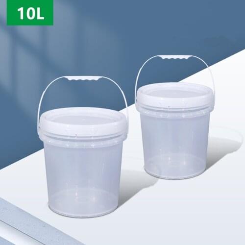 1PCS 10L Clear Plastic Bucket with Lid and Handle Round Refillable Storage Container PP Material Household Storage Container