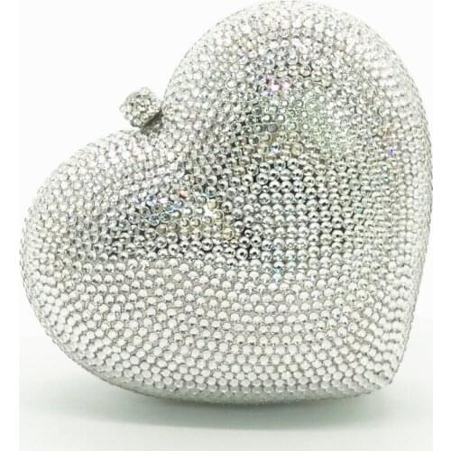 Women red shining crystal diamond Beaded Evening Bags Fashion Metal day Clutches Wedding Party clutch purse Handbags and Purses