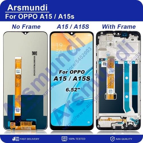 6.52" For Oppo A15S CPH2179 LCD Display Screen+Touch Panel Screen Digitizer With Frame For OPPO A15 CPH2185 LCD Display