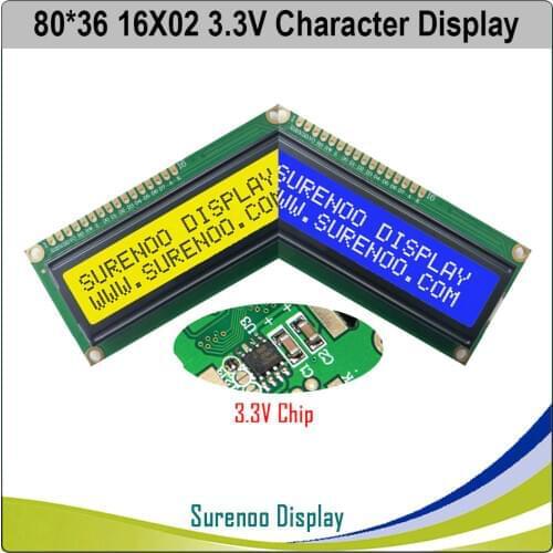 3.3V 162 16X2 1602 Character LCD Module Display Screen LCM Blue Negative LCD with White LED Backlight