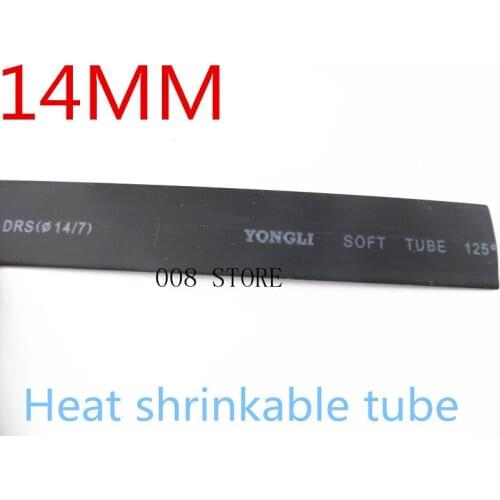 1 Meter/lot 2:1 Black 14mm Diameter Heat Shrink L62 Heatshrink Tubing Tube Sleeving Wrap Wire