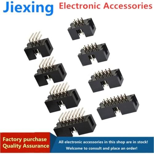 10pcs simple horn seat DC3-10p 14 16 20 30 40 50pin straight needle curved needle JTAG socket 2.54mm