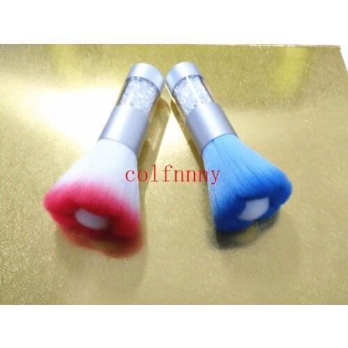 100pcs/lot Fast shipping New style Colorful Rhinestones Nail Dust Brushes Nail Gel Powder Nail Art Dust Remover Brush Cleaner